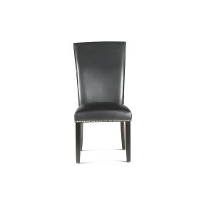 Polyurethane Finley Side Chair (Set of 2) with Nickel Nailhead Trim, Upholstered Leatherette, Easy-Care Finish and Levelers - 1 of 4