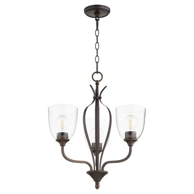 Quorum Lighting Jardin 3-Light Chandelier, Oiled Bronze, 20 Width, 21 Height