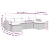 vidaXL Patio Sofa Set with Cushions - 6 Piece Black Poly Rattan Modular Outdoor Furniture, Arm Sofa, Center Seat, Garden Stool - 3 of 4