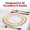 Smarty Had A Party White w/ Burgundy and Gold Rim Plastic Wedding Set - 30 Sets - 2 of 4