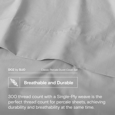 Storm Gray Long Staple Cotton Percale Duvet Cover Set