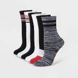 Hanes Originals Women's 6pk Crew Socks - Gray/Black/White 5-9