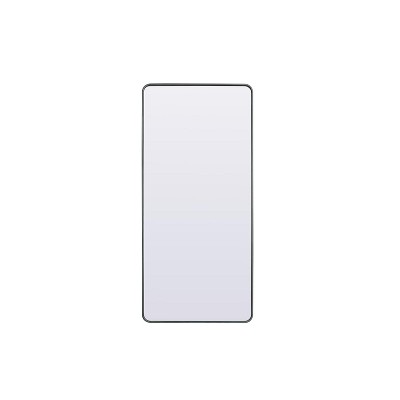 Elegant Lighting Soft Corner Metal Rectangle Full Length Mirror 32x72 Inch in Silver