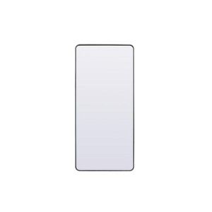 Elegant Lighting Soft Corner Metal Rectangle Full Length Mirror 32x72 Inch in Silver - 1 of 4