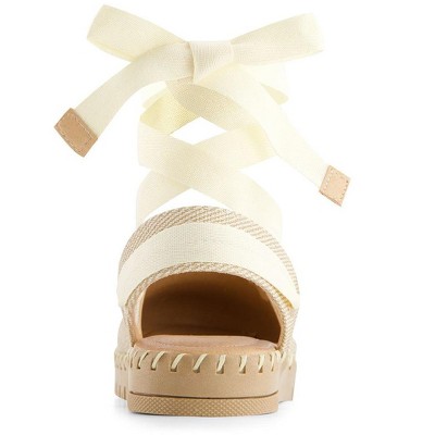 Женские балетки Andrea Textile Ribbon Lace Flats 65286 Beige — фото 5