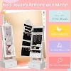 46" Princess Jewelry Armoire with LED Light & Mirror – 3-Drawer Storage Cabinet with Necklace Hooks & Earring Slots for Girls - 4 of 4