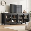 Modern TV Stand for 65 Inch - Entertainment Center with Storage Cabinet, 4 Sliding Glass Doors, Mid Century Media Console Table for Living Room - 2 of 4