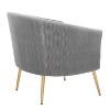 CAVINAS Velvet Accent Chair with Pleated Waves Backrest and Metal Legs,Modern Upholstered Living Room Chairs,Reading Chairs for Living Room - 4 of 4