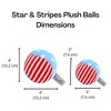 Midlee Star & Stripes 4th of July Dog Ball Toy 4" Pack of 2 (Large) - 4 of 4