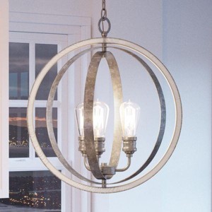 Urban Ambiance Luxury Vintage Chandelier,  24"H x 21-1/4"W,  Galvanized Steel Finish, UHP2213 - 1 of 4