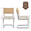 Set of 4 Kylie 20.5" Wider Tufted Seat Upholstered Fabric Chairs with Chrome Legs And Mesh Backrest Cane Rattan Dining Chairs - Maison Boucle - 3 of 4