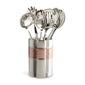 Lexi Home 7-Piece Copper Hammered Stainless Steel Kitchen Cooking Utensil Set - 1 of 3