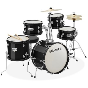 Gammon Percussion 5-Piece Junior Drum Set - Beginner Kit w/ Stool & Stands - 1 of 4