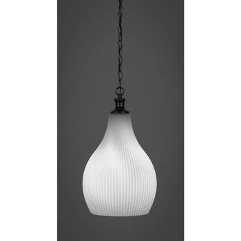 Toltec Lighting Carina 1 - Light Pendant in  Matte Black with 12.25" Opal Frosted Shade