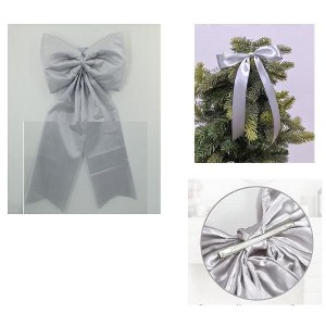 COZONY Satin Christmas Tree Topper Bow and Ribbon Bows Decorative Set - 1 of 4