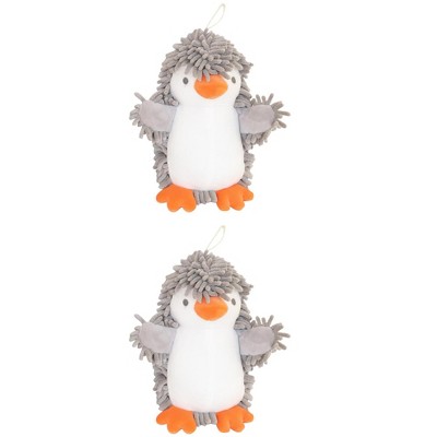 REGALWOVEN 2 Packs Cute Cartoon Animal Chenille Soft Absorbent Decorative Hand Towel 8" x 8"
