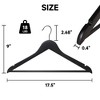 BP4U Premium Wooden Hangers with Non-Slip Pant Bar, Heavy Duty Coat Hangers with 360° Swivel Hook for Jackets, Shirts, Dresses - 2 of 4