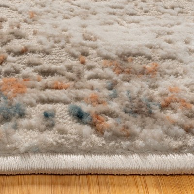 Gray and Beige Tufted Rectangular 8' x 10' Synthetic Area Rug