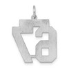 Black Bow Jewelry Sterling Silver, Jersey Collection, Medium Number 67 Pendant - 3 of 4