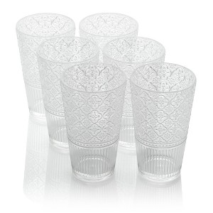 Certified International (Set of 6) 22oz Acrylic Ice Tea Glasses Victoria - 1 of 4