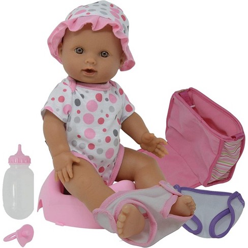 The New York Doll Collection 12 Inch Drink And Wet Potty Training Baby 