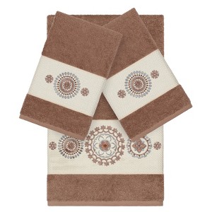 Linum Home Textiles 100% Turkish Cotton ISABELLE Embellished Towel Set - 1 of 4