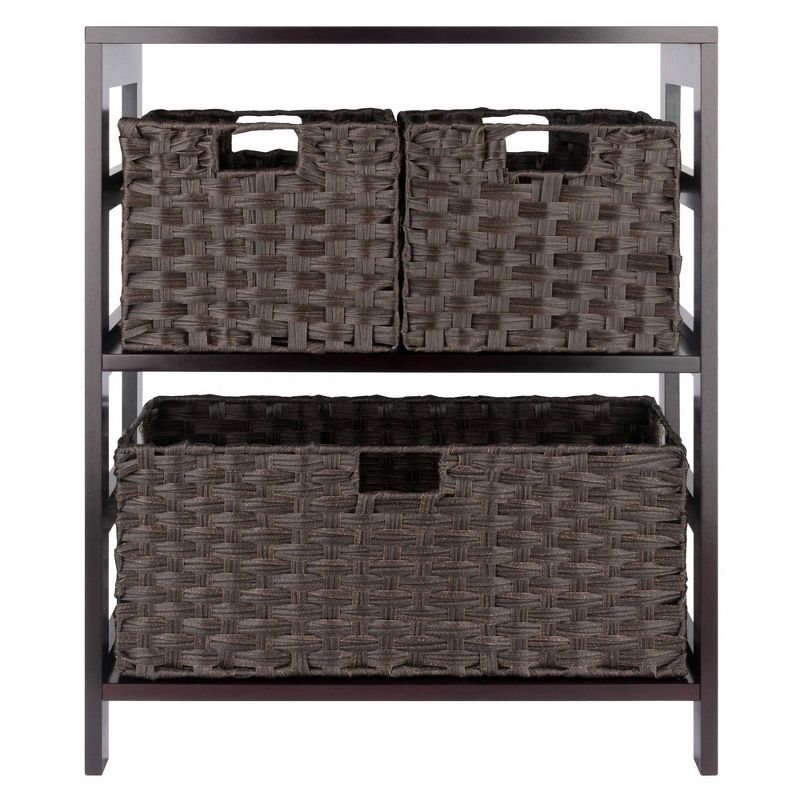 29.21&#34; 4pc Leo Storage Shelf with Baskets Espresso/Chocolate - Winsome, 3 of 21