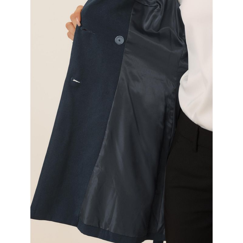 Allegra K Women's Lapel Collar Sleeveless Long Coat Double Breasted Belt Waist Lightweight Trench Vest, 5 of 6
