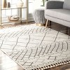 Nuloom Alara Modern Trellis Tassel Indoor Area Rug, 4' x 6', Beige - 2 of 4