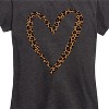 Women's - Instant Message - Leopard Print Heart Outline Short Sleeve Graphic T-Shirt - 2 of 4
