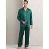 INSPIRE CHIC Men's Button Down Long Sleeve Casual Satin Pajamas Sets 2 Pieces - 2 of 4