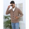 Mens Shawl V Neck Knitted Button Down Cardigan Sweater with Pockets - 4 of 4