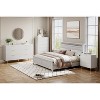 5 Drawer Fluted Wood Dresser for Bedroom, 29.5" Wide Large Modern Chest of Drawers, White Dresser with Gold Handle, TV Stand - 3 of 4