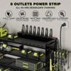 WOWLIVE 4 Tier Storage Rack for Garage, Heavy Duty Rack, Large Power Tool Organizer Wall Mount with Charging Station, TR001 - 3 of 4