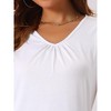 cheibear Women's Soft Knit Short Sleeve V Neck Pleated Pajama Tops - 4 of 4