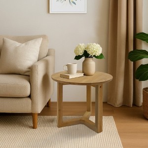 Royal Hampton 18.5" Round Handcrafted Side End Table | Mango Wood - 1 of 4