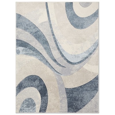 Home Dynamix Splash Adja Contemporary Abstract Area Rug, 5 ft 2 in x 7 ft 2  in, Gray/Blue