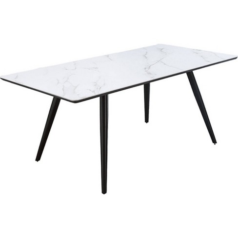 Dining Table With Mid Century Style And, Fake White Marble Dining Table
