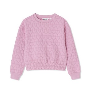 Lands' End Kids Knit Quilted Crew Neck Sweatshirt - 1 of 3