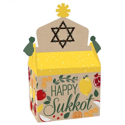 Big Dot of Happiness Sukkot - Treat Box Party Favors - Sukkah Goodie Gable Boxes - Set of 12