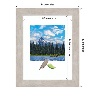 Classic 11x14 Marred Silver Wood Wall Picture Frame