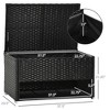 FURNIinspire Utility Storage Cabinet Outdoor Deck Box Shoe Storage PE Rattan Wicker Towel Rack With Furniture Cushions, Black, 39.80"*5.90"*25.00" - 2 of 4