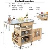 40" Outdoor Barbecue Grill Cart,Fir Wood Outdoor Balcony Storage Cabinet with Drop Leaf and one Drawer,Garden Rolling Kitchen Cart-Coolbibila - 4 of 4