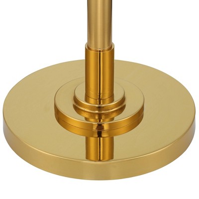 Warm Brass and Stone Glass 67" Modern Downbridge Floor Lamp