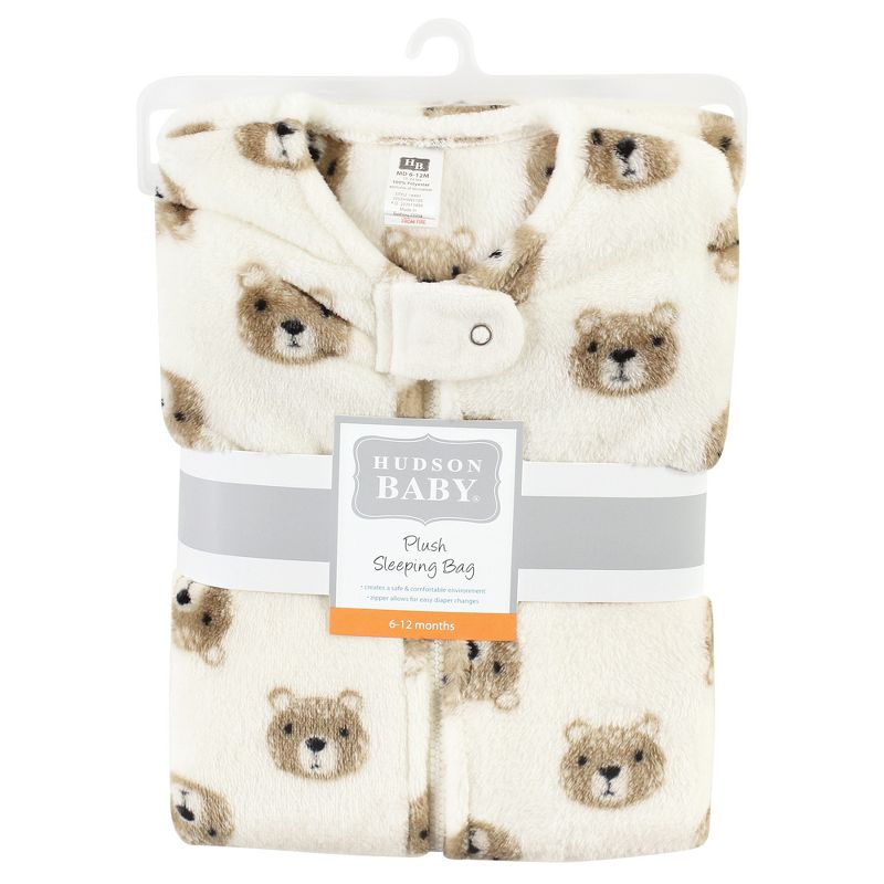 Hudson Baby Unisex Baby Plush Sleeveless Sleeping Bag, Sack, Blanket, Bear, 2 of 3