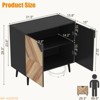 Contemporary Freestanding Storage Accent Cabinet Buffet Cupboard w/Door Panels Wood-Finished Sideboard Buffet - 2 of 4
