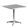 Emma and Oliver 27.5" Square Aluminum Table Set with 2 Slat Back Chairs - 3 of 4