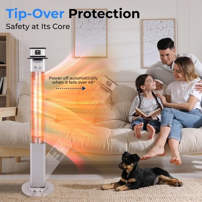 Stainless Steel Electric Infrared Patio Heater with Remote Control
