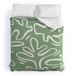 Deny Designs Alilscribble abstract Greens Comforter and Sham Set - 1 of 4