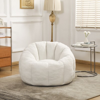 Teddy Fabric Large Bean Bag Chair,Adult Fluffy Bean Bag Chair,Bean Bag Sofa Chair With Armrests,Living Room Bean Bag Chair-Cuddlewood